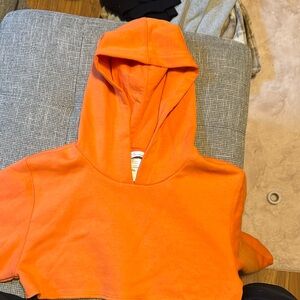 Orange Cropped Hoodie Size S